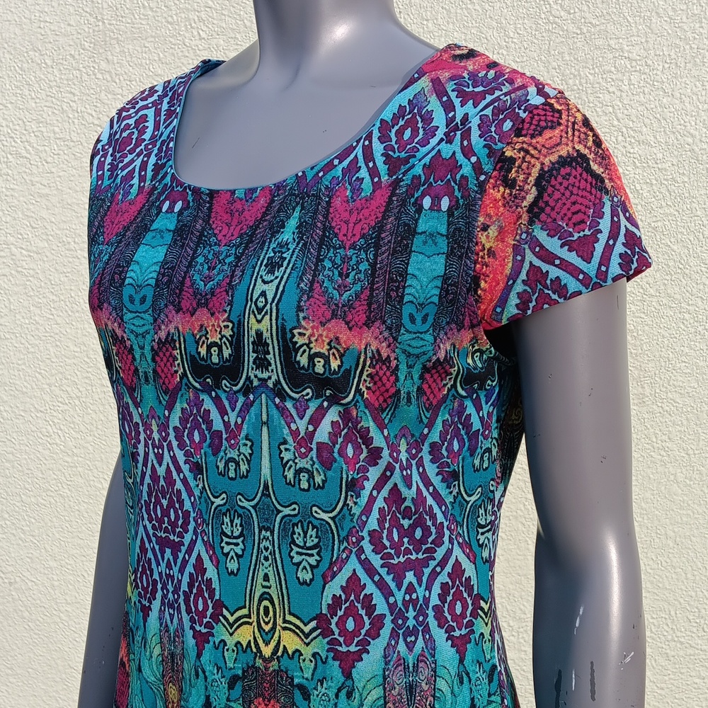 KLOZLYNE LADIES UNIQUELY DESIGNED COLORFULL MIDI DRESS